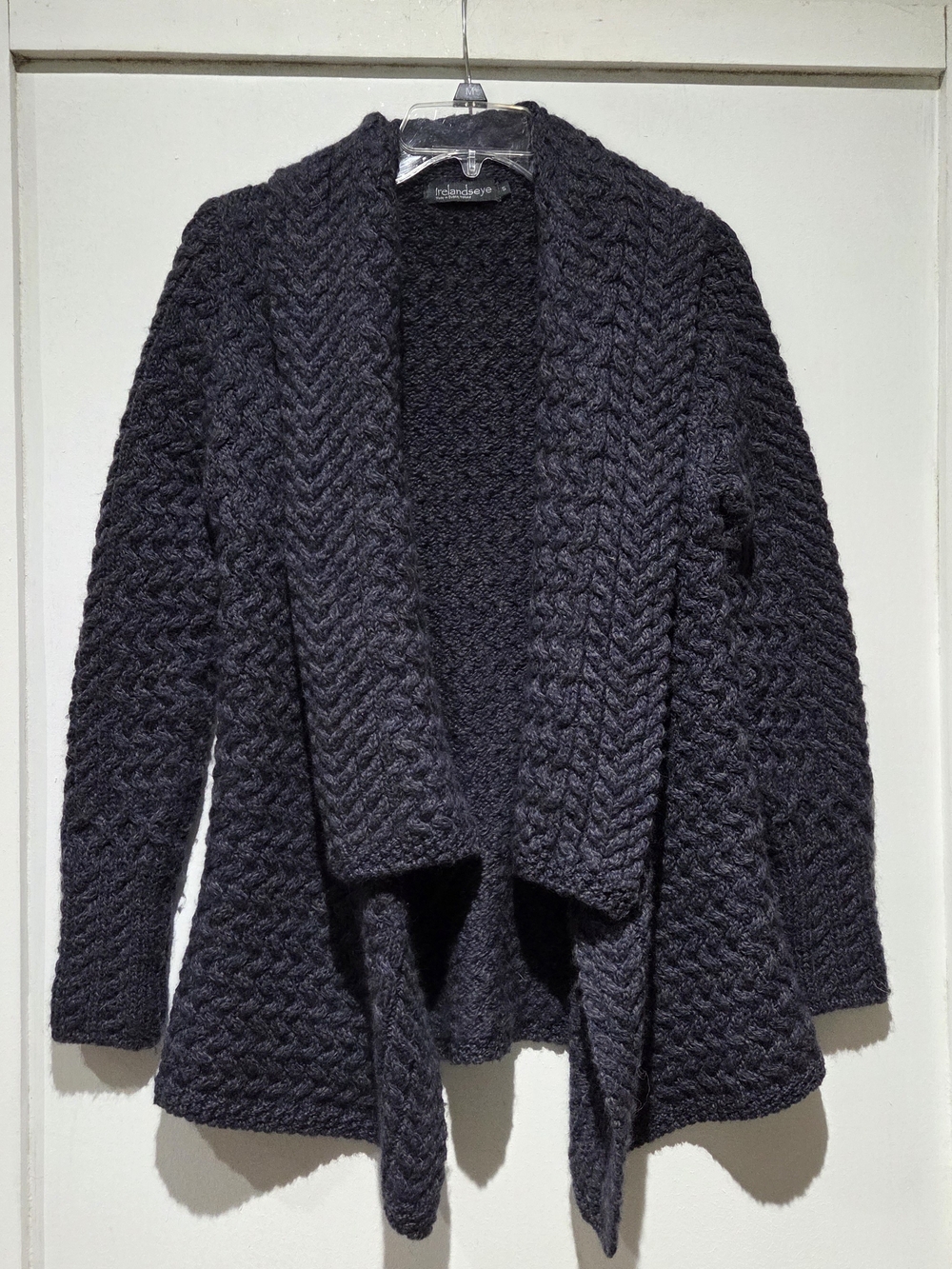 Wool Cable Knit Cardigan Sweater